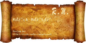 Röck Máté névjegykártya